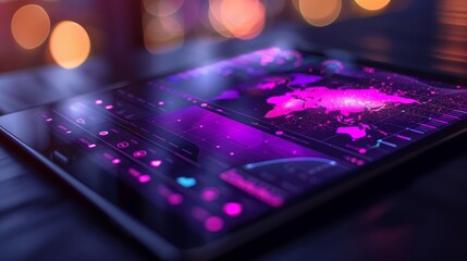 Futuristic smartphone with a digital circuit board design and glowing neon lights, symbolizing advanced technology and innovation.
