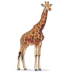 Obraz premium Vector Giraffe Standing Isolated 