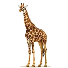 Fototapeta premium Vector Giraffe Standing Isolated 