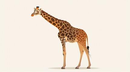 Obraz premium Vector Giraffe Standing Isolated 