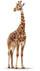 Obraz premium Vector Giraffe Standing Isolated 