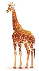Obraz premium Vector Giraffe Standing Isolated 