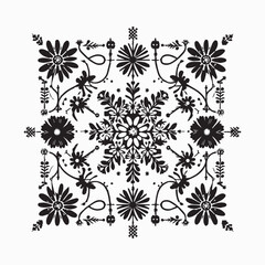 floral style gitter silhouette vector in white background editable eps 