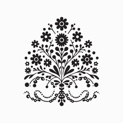 floral style gitter silhouette vector in white background editable eps 