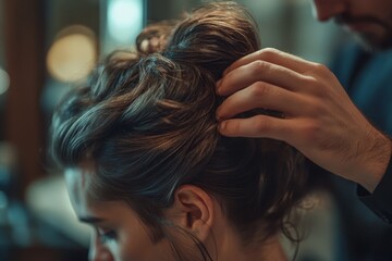Fototapeta premium women getting their hair done in the salon, hairdo, hairstyle, hair salon