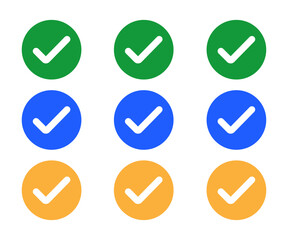 Blue green and yellow checkmark icons, check mark icon, verified badge icon tick symbol vector approved check mark icon, approved icon, blue tick verified check mark icons, check mark icons, 
