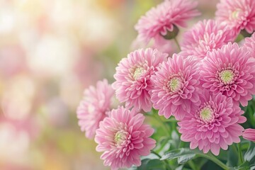 Fleurs Chrysanth&Atilde;&uml;me pomponettes, copy-space with generative ai