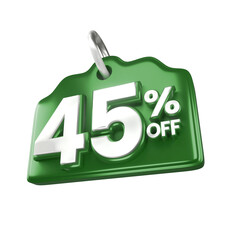 3d sales green and white discount price tag for composition 45 percent, amazing for product...