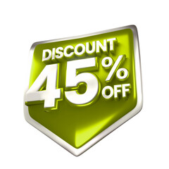 3d sales gold and white discount price tag for composition 45 percent, amazing for product promotion