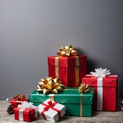 Obraz premium variety of Christmas gifts with ribbon