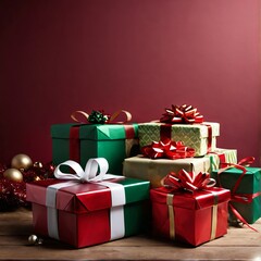 Obraz premium variety of Christmas gifts with ribbon