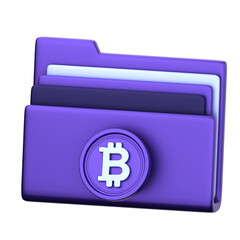 Btc File 3D Illustration for uiux, web, app, presentation, etc