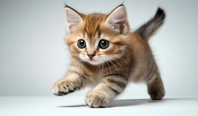 A playful kitten exploring its surroundings with curiosity and energy, showcasing the charm and cuteness of young cats.