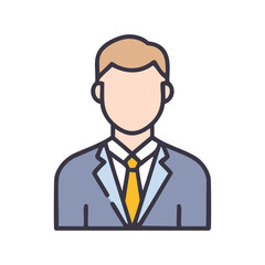 Businessman icon. Male avatar in a suit, representing professionalism, corporate, and leadership.