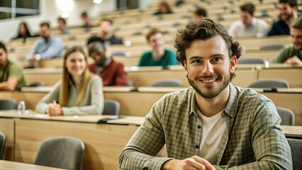 Fototapeta premium Happy Student in a Classroom.