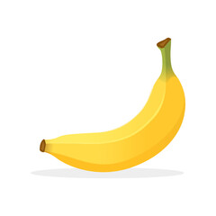 single piece banana isolated vector illustration clip art cartoon