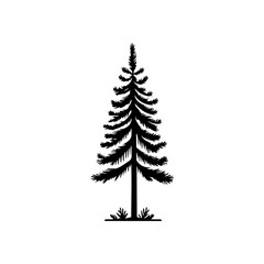 Tree Icon hand draw black colour new year logo symbol perfect.