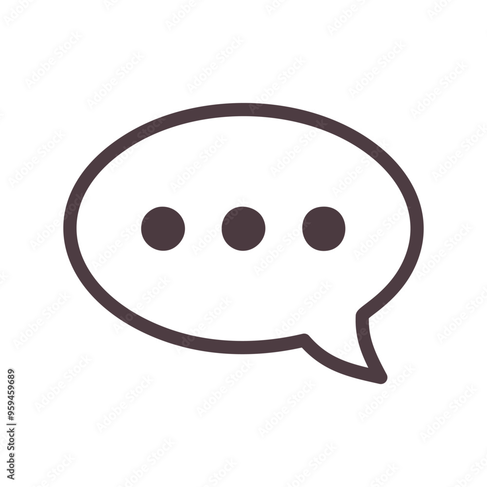 Poster speech bubble icon. simple speech bubble icon with three dots. perfect for representing dialogue, co