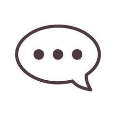 Speech bubble icon. Simple speech bubble icon with three dots. Perfect for representing dialogue, communication, and conversation.