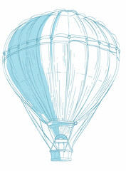 Obraz premium Aeronautical Illustration of a Hot Air Balloon