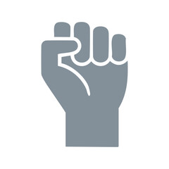 Raised fist icon. Simple icon of a clenched fist representing power, unity, and strength.