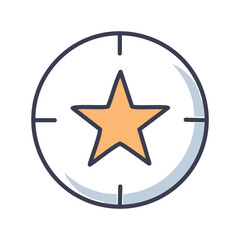 Star target icon. Simple vector graphic of a star inside a target. Ideal for business or success concepts.