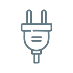 Obraz premium Electric plug icon. Simple line art illustration of an electric plug, perfect for use in technology and electrical designs.