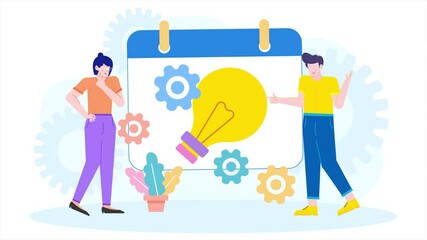 innovative ideas and digital solutions for growth illustration business animated video