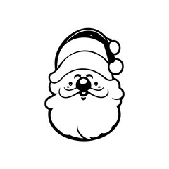 Santa claus Icon hand draw black colour christmas day logo symbol perfect.