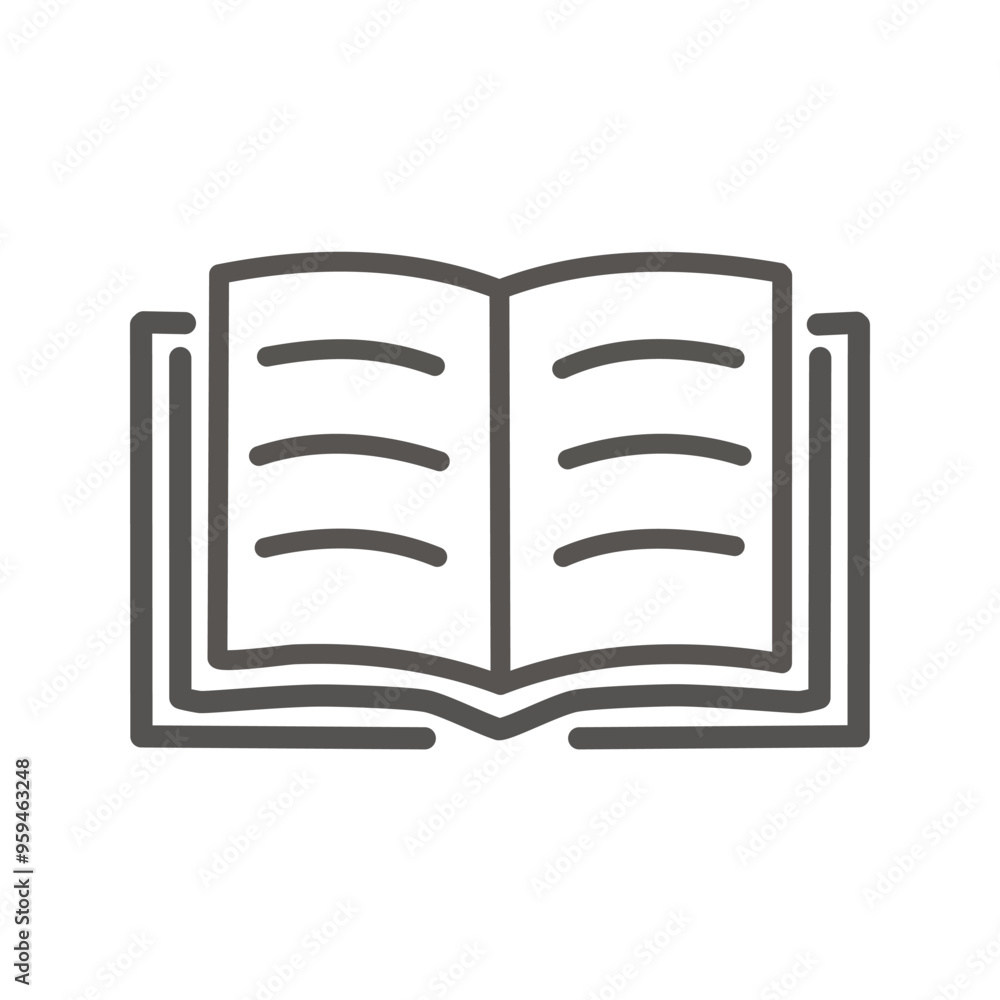 Poster open book icon. simple line icon of an open book, perfect for educational or library related project