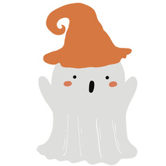 Halloween cute spooky charater costumes vector - vampire, ghost, witch, pumpkins, frankenstein