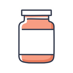 Glass jar with label. Glass jar with a blank label, perfect for storing various items, representing simplicity and potential.