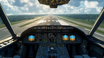 Takeoff Scene in Digital Flight Simulation Environment