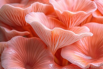Pink Oyster Mushrooms Close-up