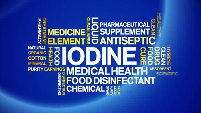 iodine animated word cloud;text design animation tag kinetic typography seamless loop.