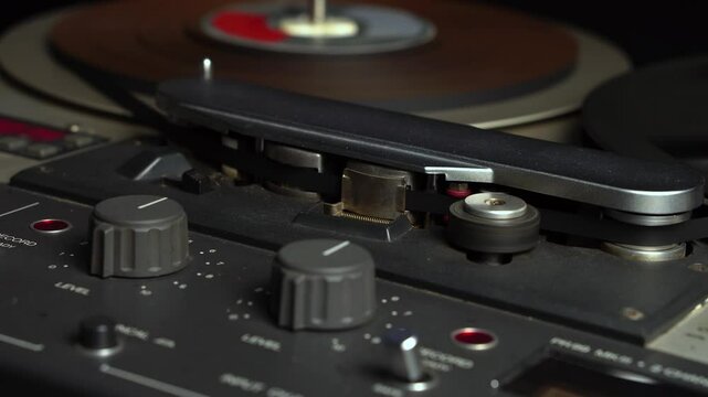 Starting Playback or Recording on Reel to Reel Audio Tape, Professional Studio Magnetophone