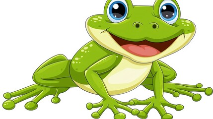 Fototapeta premium Vector illustration of cute frog cartoon isolated on white background