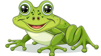 Naklejka premium Vector illustration of cute frog cartoon isolated on white background