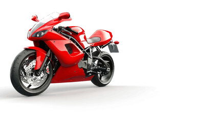 Fototapeta premium Red Sportbike on White Background