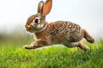 Fototapeta premium Rabbit hopping through a meadow