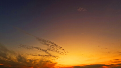 nice sundown golden clouds on the sky background - photo of nature