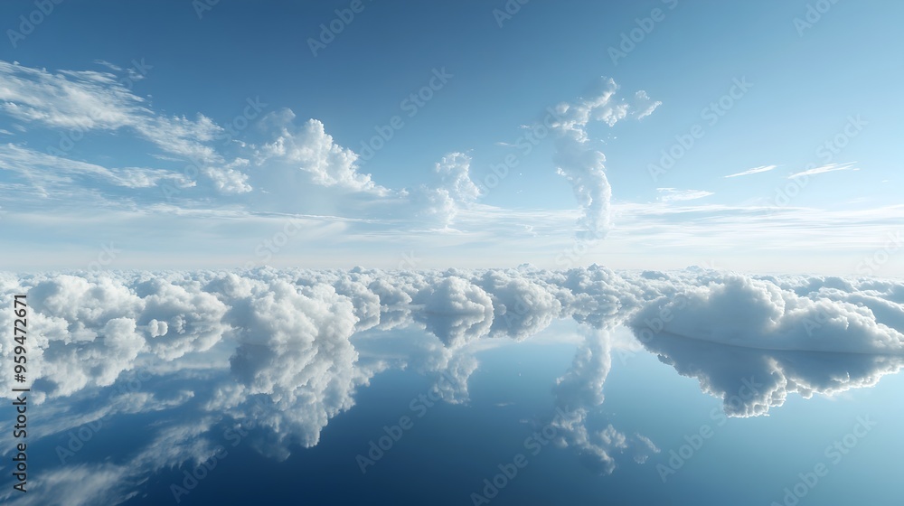 Poster stunning weather simulation showcasing dynamic cloud formations in the atmosphere