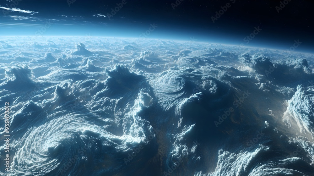 Poster Digital 3D Simulation of Atmospheric Weather Patterns and Climate Data Visualization