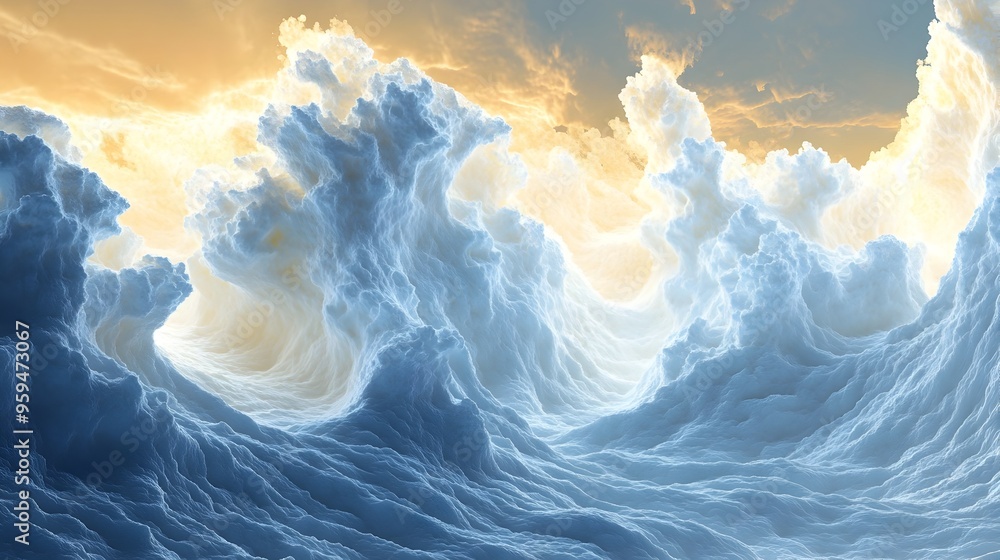 Poster 3d visualization of atmospheric weather patterns and climate data