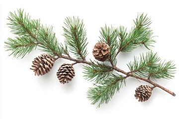 Pine branch with pinecones