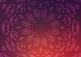 Flower modern mandala purple line pattern background