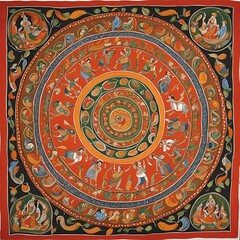 pattern with circles and flowers for meditation yoga mandala 