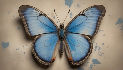 Fototapeta premium Capturing the Essence of the Blue Butterfly in Art