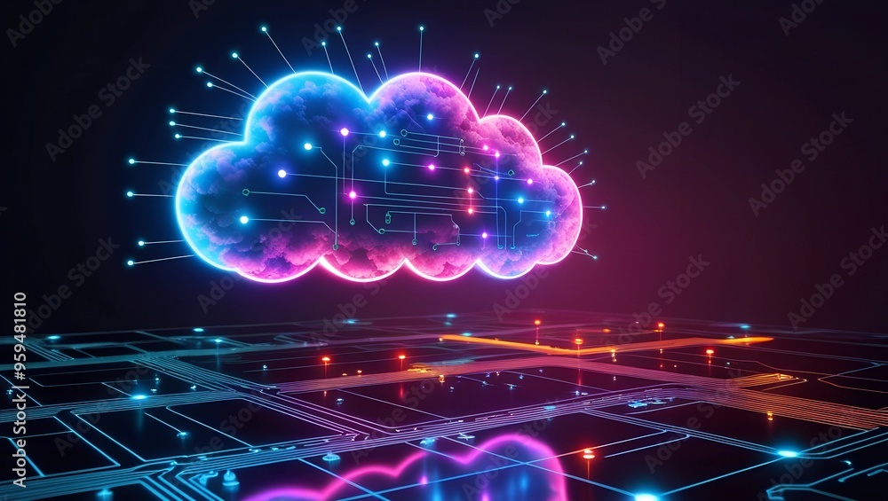 Poster the intersection of cloud computing, ai, and modern business networking