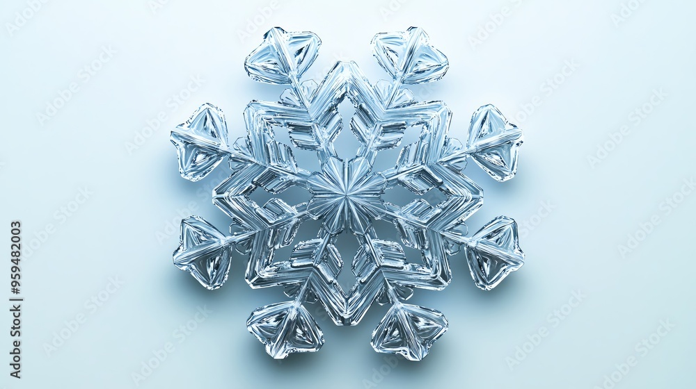 Poster intricate snowflake design showcasing delicate crystal formations and unique patterns, perfect for w